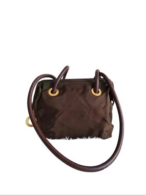 Vintage Celine Paris Nylon Leather Shoulder Bag